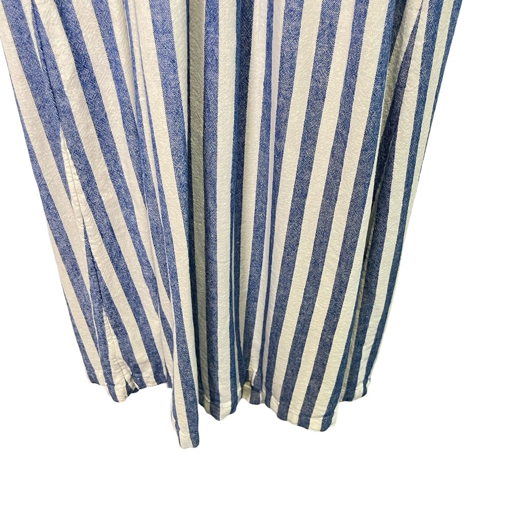 Old Navy Linen Blend Fit & Flare Sleeveless Midi Dress Blue Stripe, Size S - Picture 12 of 14